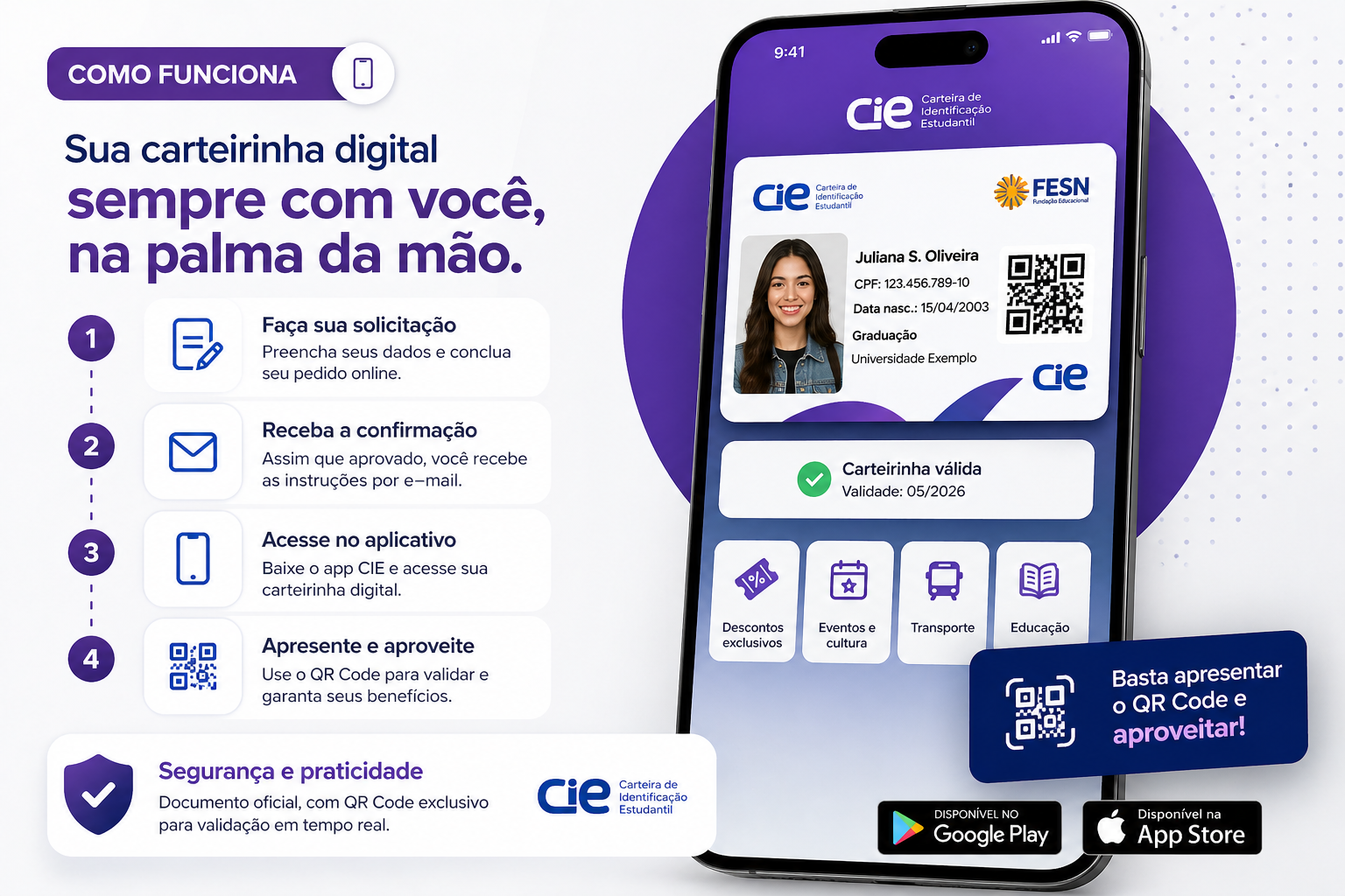 Carteirinha CIE no celular